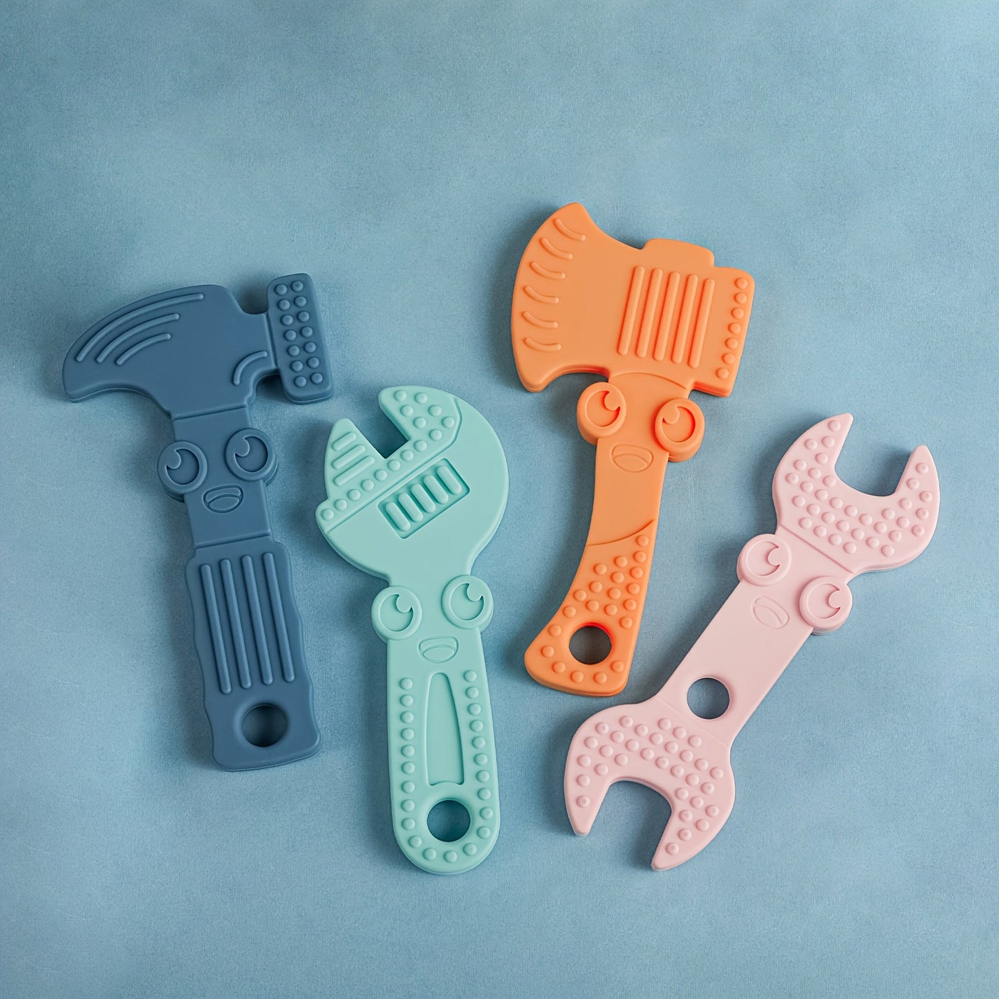 TYRY.HU Kids Tool Set - Non-Toxic, Durable Silicone Hammer, Wrench, Spanner & Pliers for Children - Comfortable Grip, Easy to Clean - Ideal Holiday Gift, 4pcs, TYRY.HU