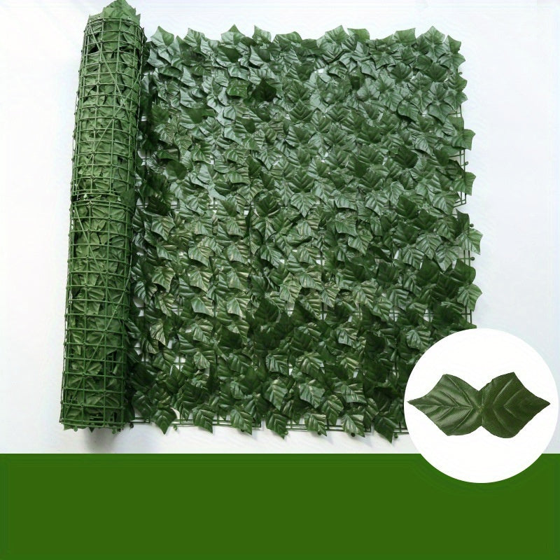 Durable plastic vine fencing with sweet potato leaf design provides UV protection and privacy for outdoor spaces. Easy to install faux greenery screen for gardens and balconies.