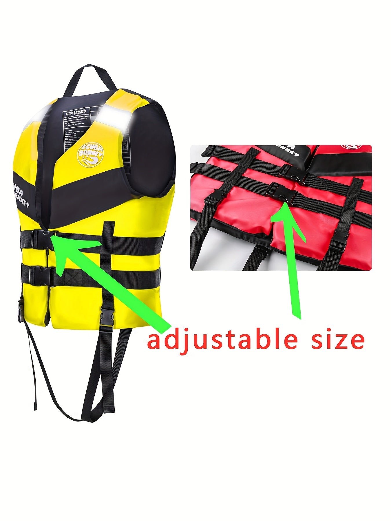 HISEA Polyester Sports V-neck Vest for Water sports with adjustable safety life jacket. Perfect for outdoor activities like kayaking, boating, swimming, and rafting.