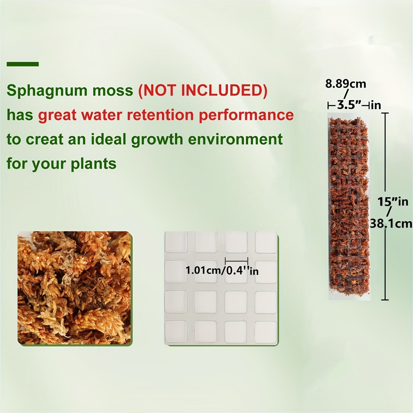 6 Packs of 38.1 cm Plant Climbing Frame with Water Moss Column and Climbing Support Rack for Indoor Planting.