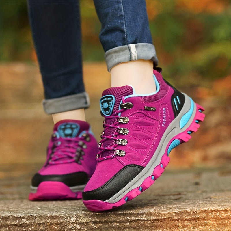 Durable trail footwear for women: breathable, non-slip, comfortable hiking sneakers.