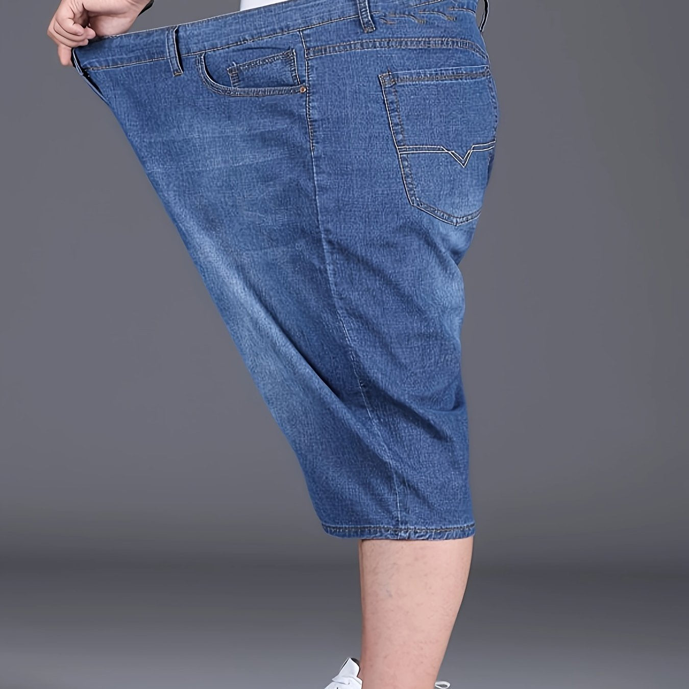 XL Denim Shorts for Big Men: Classic style, breathable, cool, comfortable fit for sports and summer fashion.