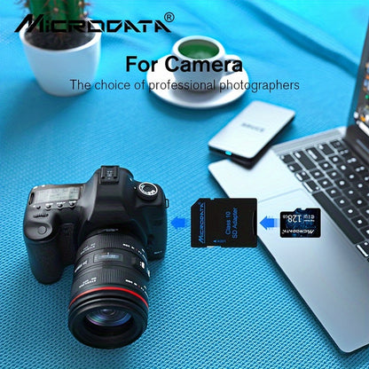 New micro TF SD cards with 32GB SDHC Class 10 for fast storage, also in 64GB, 128GB, and 256GB U3 SDXC mini flash drives for smartphones with an SD adapter.