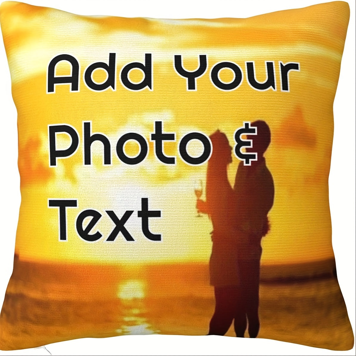 This personalized photo and text pillowcase is the perfect gift for mothers, fathers, and pet lovers. The 45.72x45.72 cm pillow cover is customizable with your choice of photos and text. Made from knit fabric with a cozy polyester fill, this plush throw