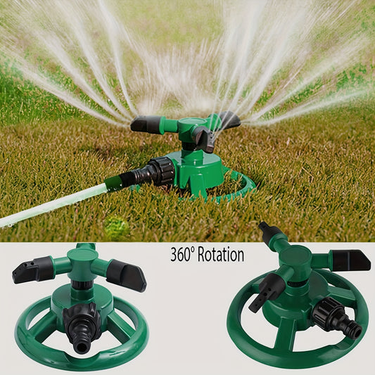 1pc Plastic Sprinkler for Yard Irrigation, 360 Degree Rotating Garden Sprinkler for Plant Watering and Outdoor Use.