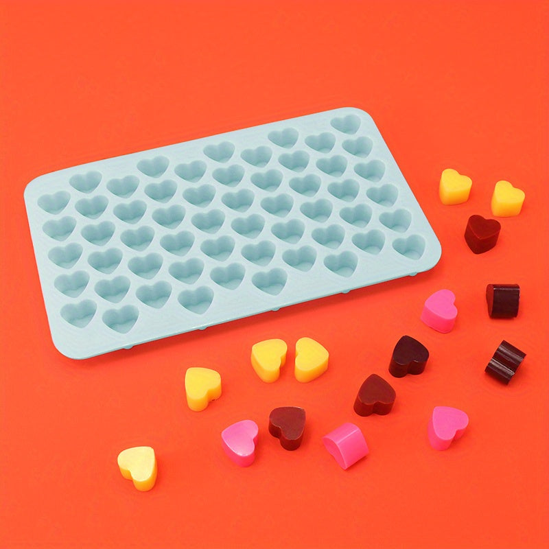 Mini Gummy Molds - 518 ta bo'shliq bilan yurak shaklidagi silikon shirinlik qoliplari, gummy, muz kubiklari, sabun, shirinlik va jel tayyorlash uchun mukammal - 1 dona