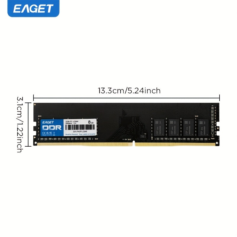 EAGET DDR4 RAM: 8GB/16GB, 3200MHz, 1.2V, UDIMM Stol kompyuterlari uchun Intel va AMD Onalarga mos xotira