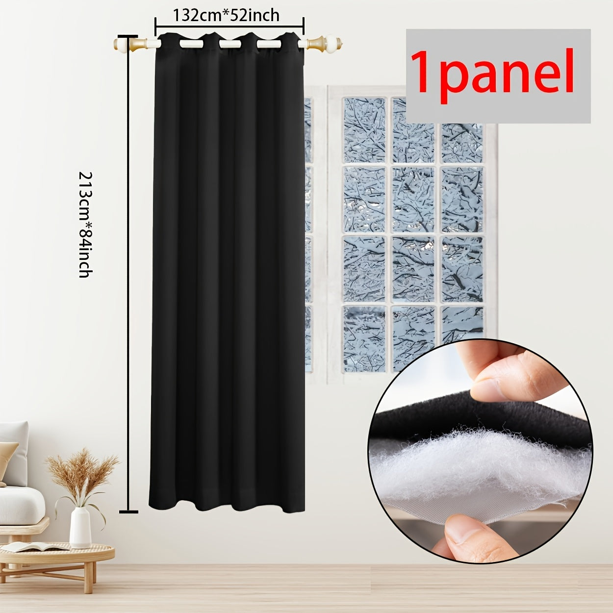 One piece of Winter Thermal Air Layer Curtains, specially crafted for insulation and wind protection during the colder months. These curtains are ideal for modern homes, serving as decorative door curtains, window partitions, and blackout curtains. They