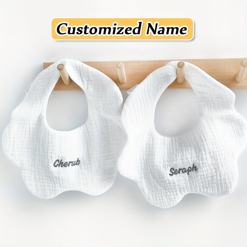 Set of 4 Soft Gauze Children's Bibs with Custom Name Option - Exceptionally Absorbent, Breathable, and Premium Quality - Ideal Gift for Kids' Birthdays, Christmas, and Halloween