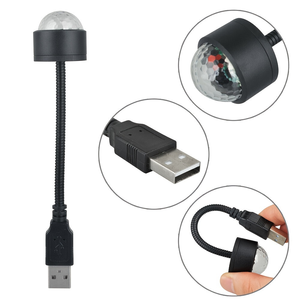 11.0 cm Mini USB Ambient Light for Car with Colorful Bendable Atmosphere