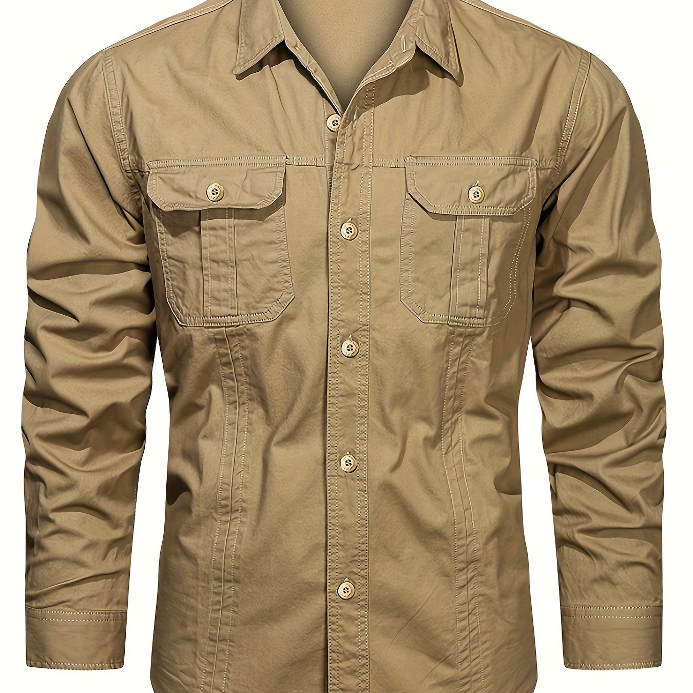 Casual long sleeve shirt for men, loose fit, Korean fashion trend. Perfect for summer and spring. Great gift option.