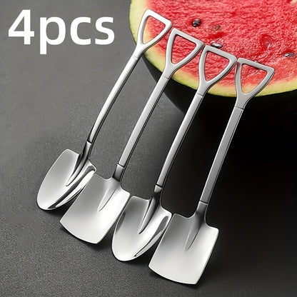 Set of 4 stainless steel melon ballers for watermelon, dessert, and ice cream