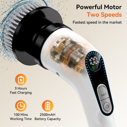 The Inskam Cordless Electric Spin Scrubber is a convenient cleaning tool that is USB rechargeable and features a long handle for easy use in bathrooms and showers. It comes with 9 brush heads and is ideal for cleaning bathtubs, tiles, floors, and cars.