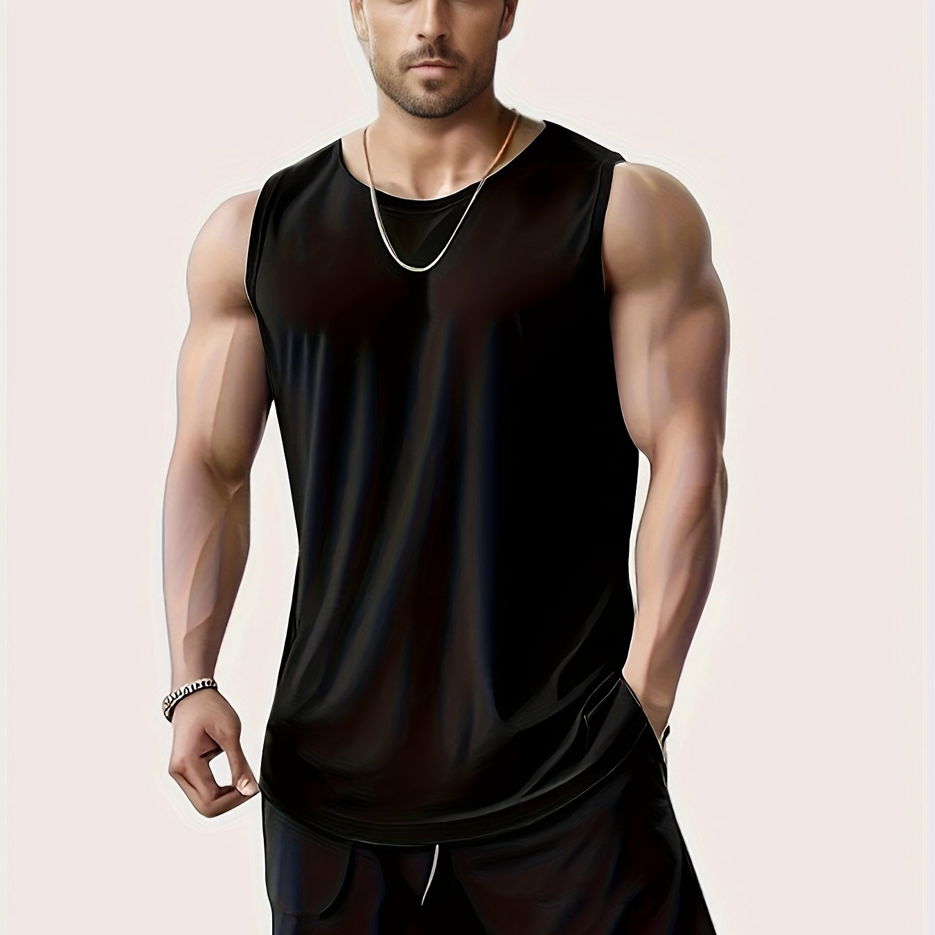 Men's Plus Size Sleeveless Tank Top for Running, Training, and Marathon Workouts - Quick-Dry, Breathable, Comfort Fit.