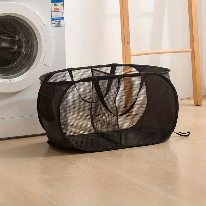 Portable laundry bag with 2/3 compartments for adults and children. Easily foldable and convenient for carrying. Separate storage for dirty clothes. Thickened material for durability and easy cleaning.