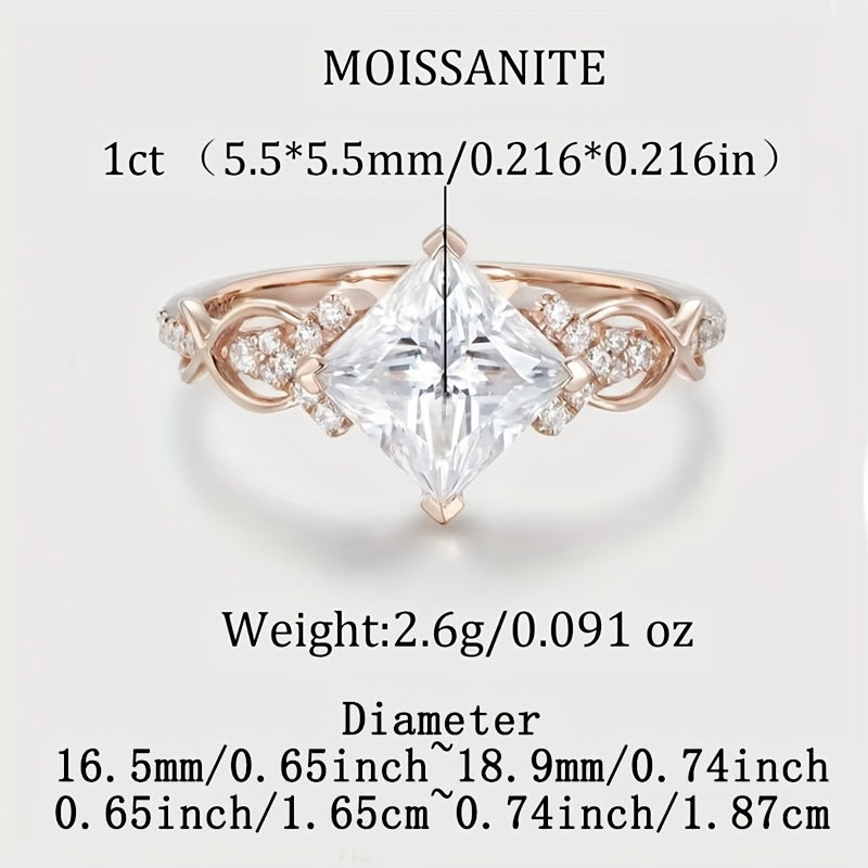 Stunning Vintage Infinity Design 2ct/1ct Moissanite Engagement Ring - crafted with Hypoallergenic Sterling Silver S925, Ideal for Women on Anniversaries & Valentine's Day. Includes Certificate and Luxury Gift Box.