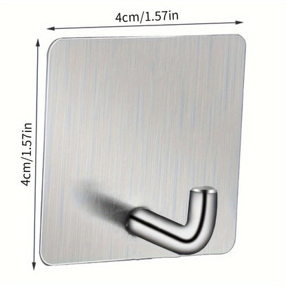 No drilling required - this strong adhesive stainless steel elephant trunk hook is perfect for heavy-duty items. Ideal for kitchen and bathroom walls.