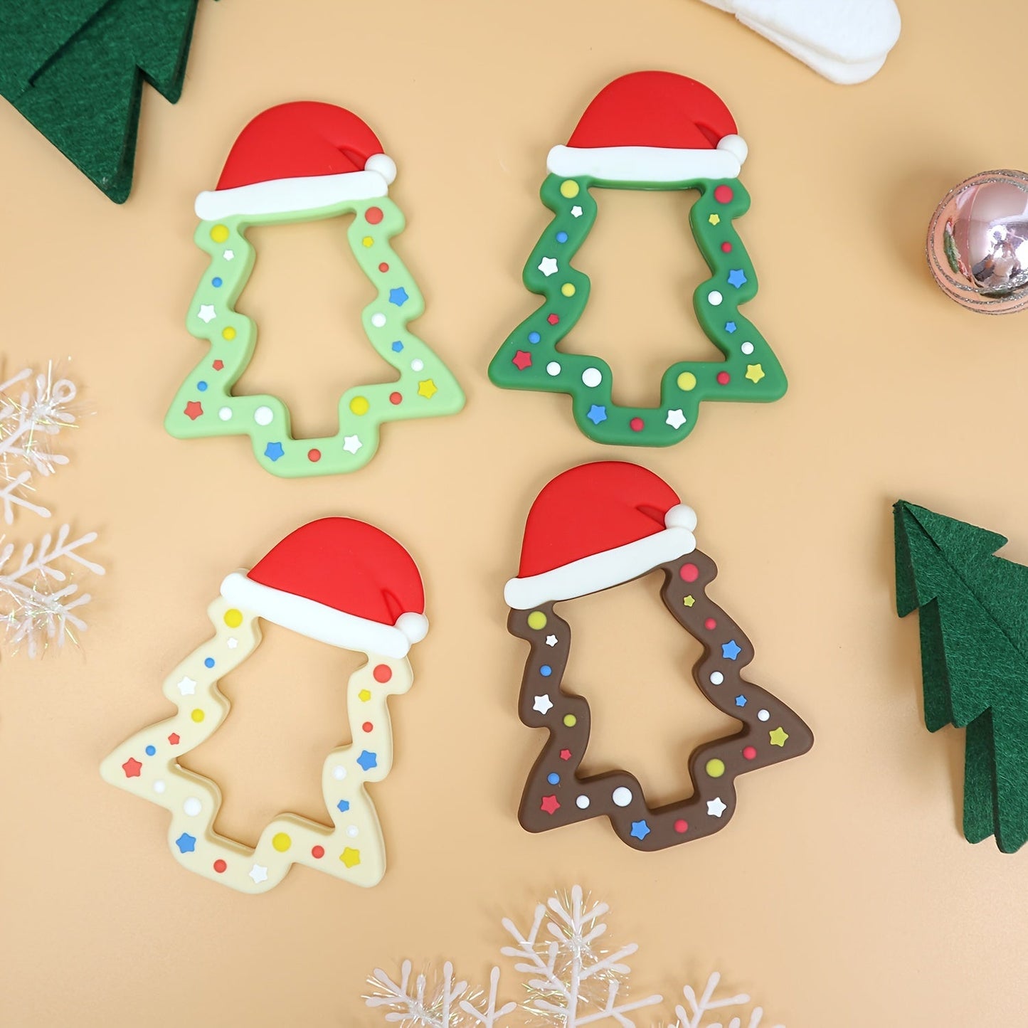 Youngsters will love our Christmas Tree Teether! Made from food-grade silicone, this teether is easy to clean and makes the perfect holiday gift for little ones.