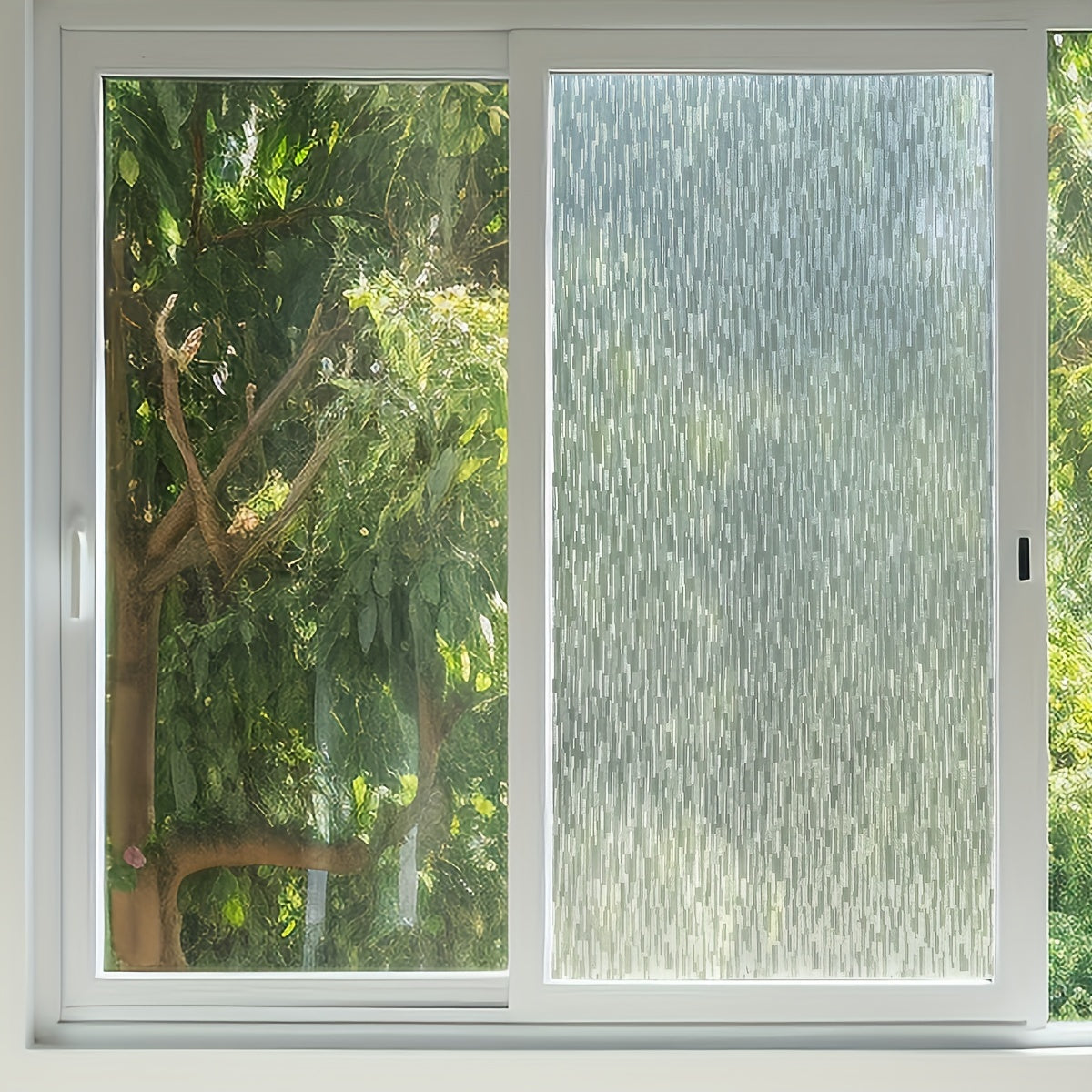 Elegant PVC Window Film in Classic Style with Static Cling Mounting, 8mil Thickness, Privacy and Light Blocking Features, Heat Insulation Glass Sticker for Home, Bathroom, and Kitchen Decoration - Frosted Texture Static Cling Window Film in 1 Roll