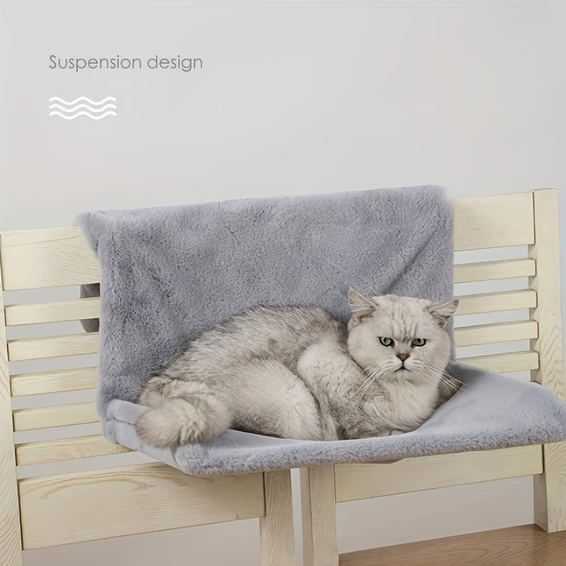 Detachable, foldable hammock for cats and small dogs made of cozy polyester.