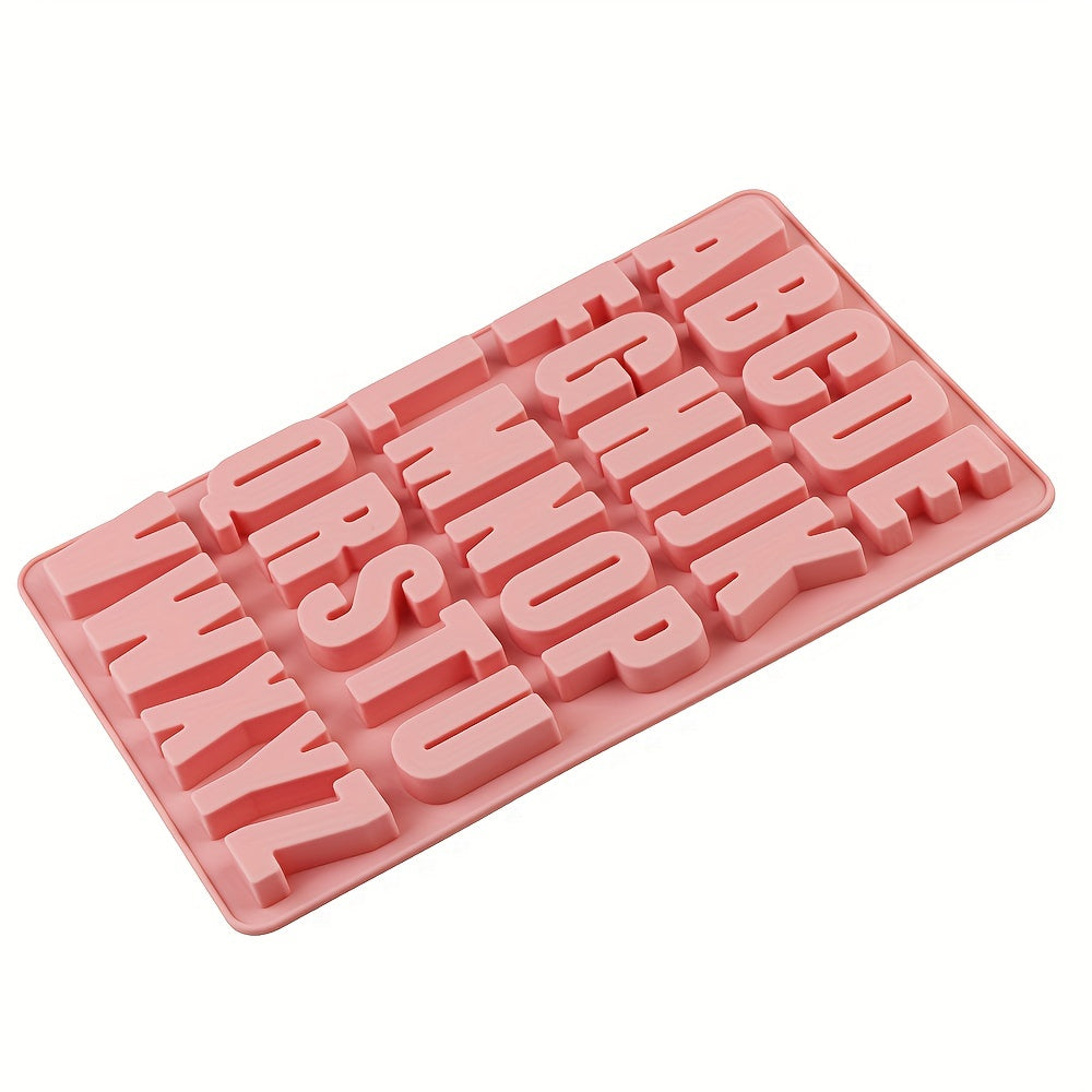 Silicone Mold Set with Large Alphabet Letters - Perfect for Crayons, Chocolate, Biscuits, Ice Cubes, Drop Glue, Handmade Soaps, and Cake Decorating. Ideal for Baking and DIY Projects.