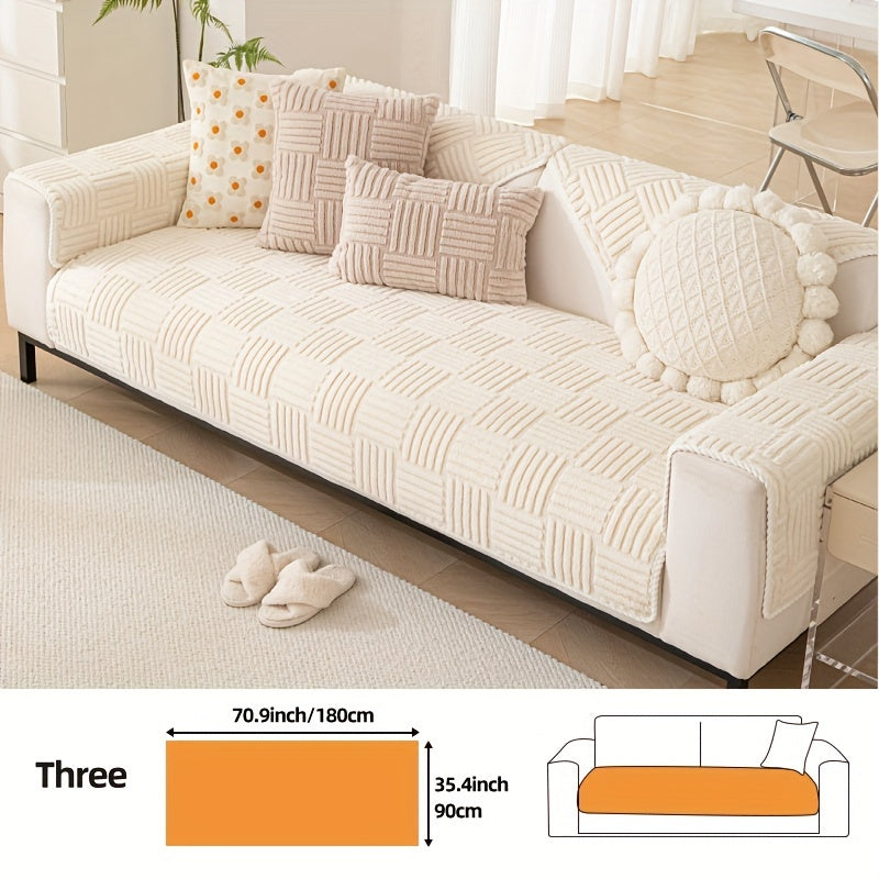 Soft, non-slip sofa cover for pet-friendly furniture protection in any room.