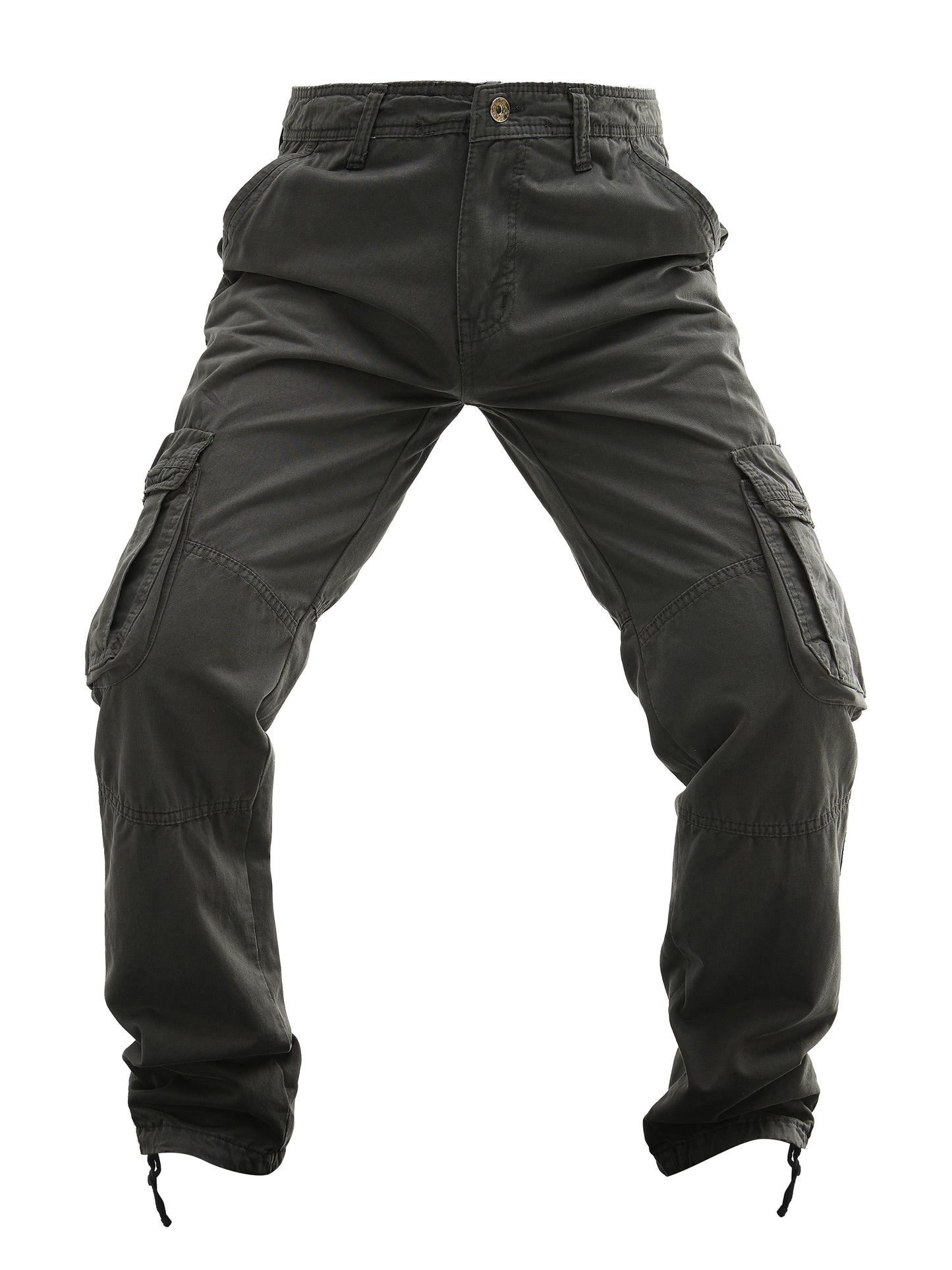 Male Cotton Cargo Pants with Multiple Pockets, Streetwear Style for Spring/Autumn