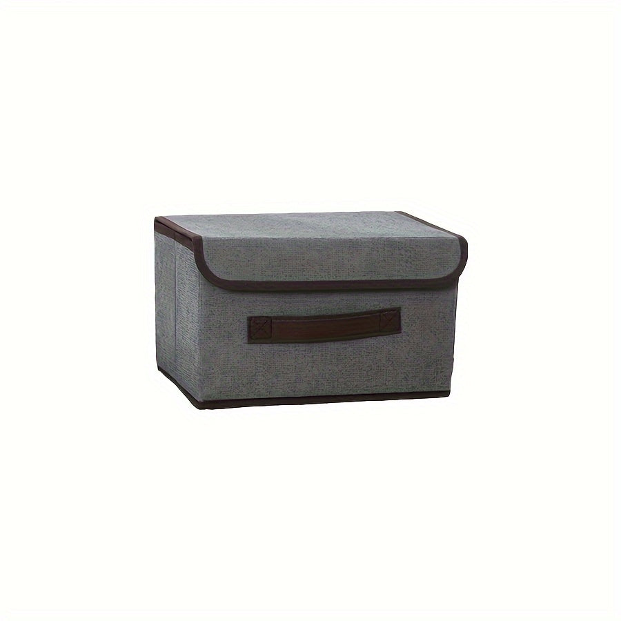 Foldable desktop storage box made from textile non-woven material, ideal for sorting clothes and household items. This two-piece storage box is perfect for keeping your items dust-proof and organized.