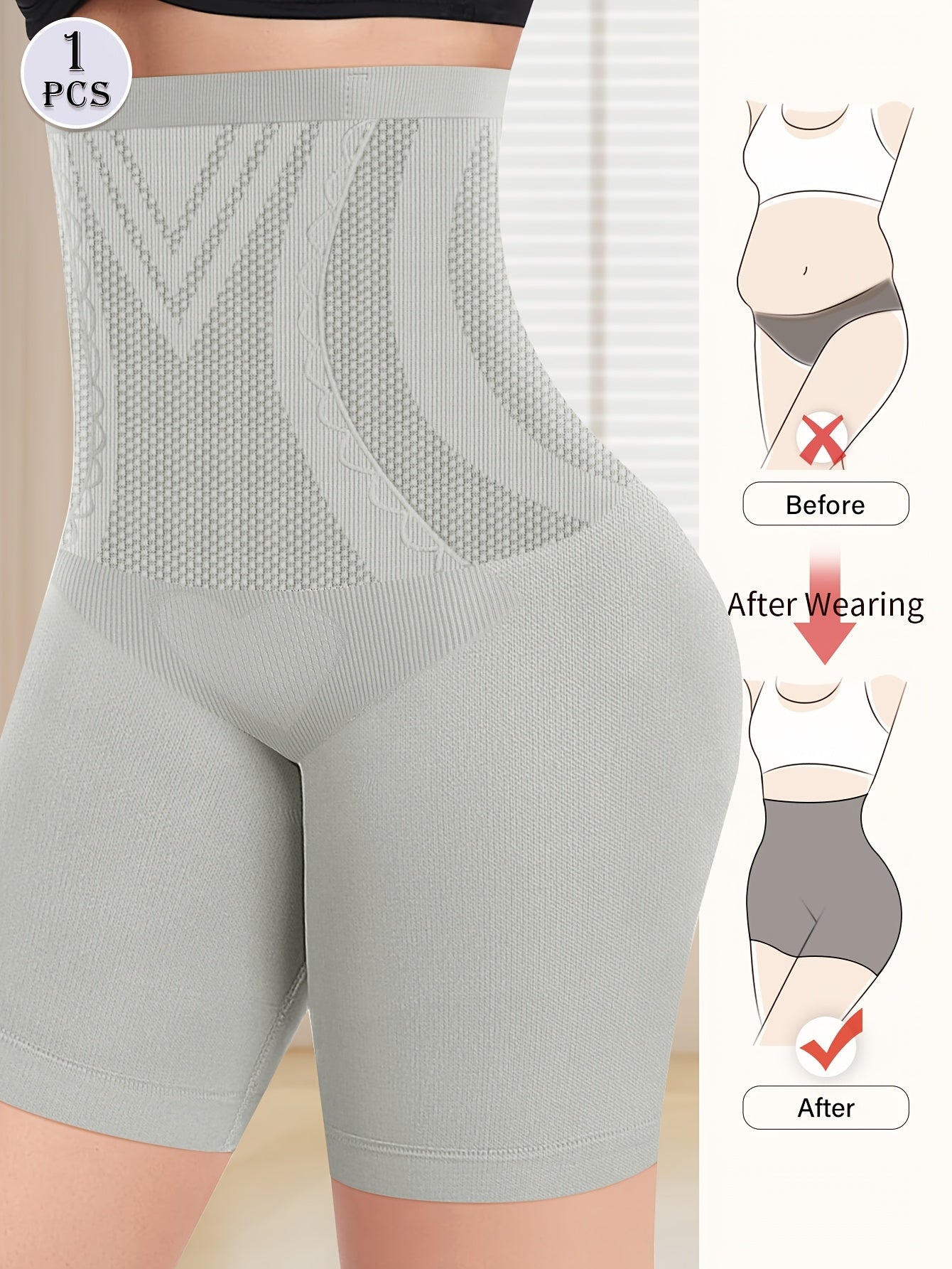 MIOTAN High-Waisted Tummy Control Shapewear for Women, Seamless Butt Lifting Underwear. Made of Nylon (89%), Polyester (5%), Elastane (6%). Solid Color Knit Fabric, 200g/m², available in