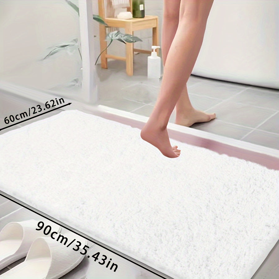 Ultra-soft bathtub mat with non-slip backing, absorbent and fade-resistant. Perfect for bathroom, laundry room, or entranceway.