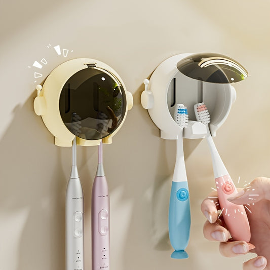 Wall-mounted toothbrush holder for electric toothbrushes, no-drill installation, hygienic storage, plastic material, perfect gift for Halloween and Christmas.