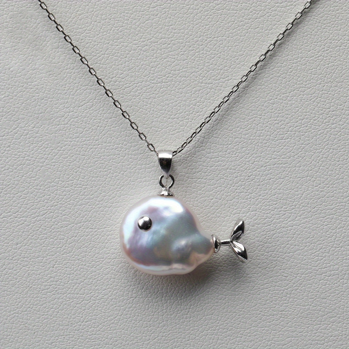 Handmade Baroque Freshwater Pearl Fish Pendant - S925 Sterling Silver, Adorable Nautical Theme, Perfect for Daily Wear and Gifting, No Batteries Needed