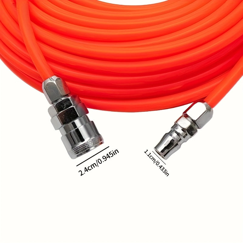 1pc 10m/15m/20m PE8*5mm Air Compressor Hose with Quick Connect Coupler, suitable for Europe and America, ideal for air tools and instruments.