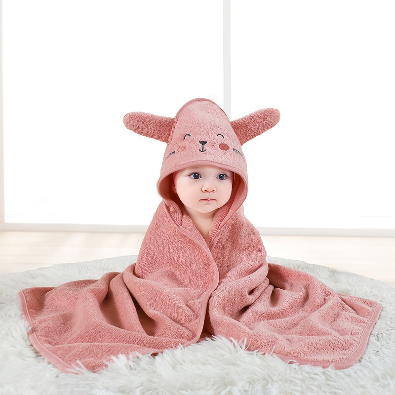 Cute Animal-Print Hooded Bathrobe for Kids - Soft, Comfy & Easy to Clean, Children's Bath Towel Wrap Featuring Adorable Cartoon Characters, Ideal for Both Boys & Girls