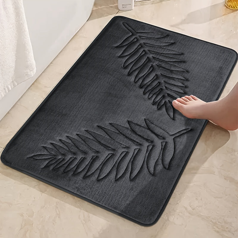 Polyester Blend Bath Rug Set featuring Geometric Pattern - Stain Resistant, Low Pile, Machine Made Non-Woven Memory Sponge Mats - Dry Clean Only - Universal Holiday Door Entrance Mat for Bathroom, Living Room