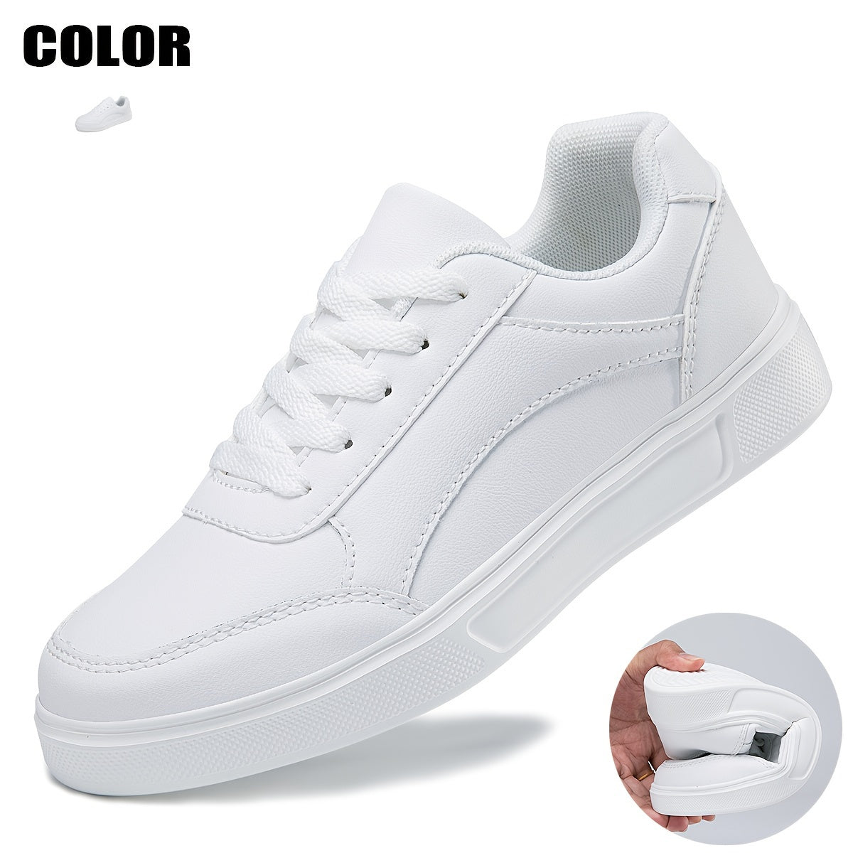 2024 White Women's Sneakers: Casual, Lightweight, Versatile for All Seasons