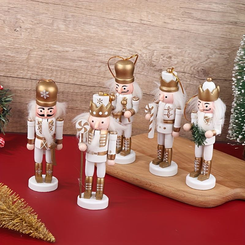 Wooden Nutcracker Soldier Ornament - 11.99cm Festive Christmas Decor for Tree or Tabletop, Ideal Christmas Tree Decoration