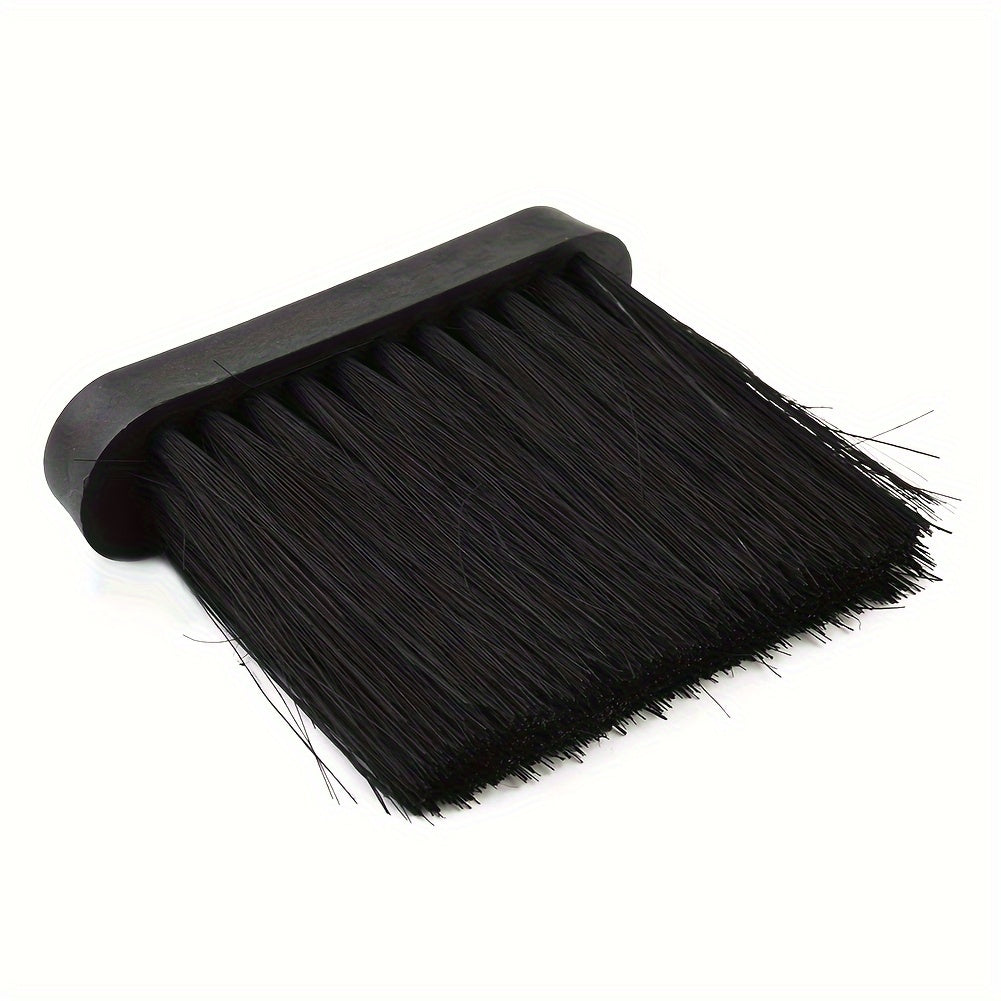 High-quality fireplace broom with a convenient plastic handle for easy gripping. This portable cleaning tool is constructed with multiple components and dense bristles for effective and efficient sweeping of your hearth.