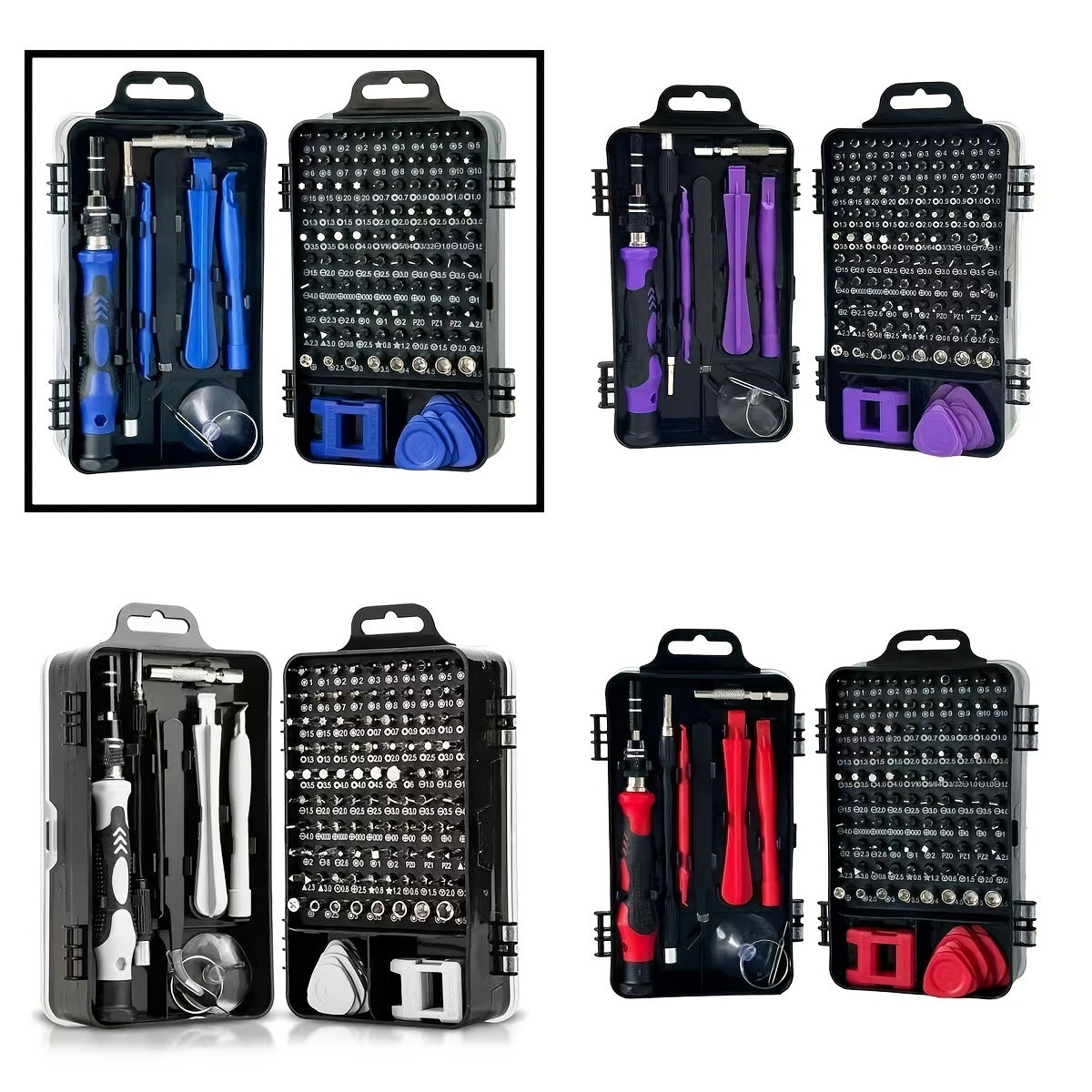 115-in-1 screwdriver set with strong magnetic, high hardness, and special-shaped bits.