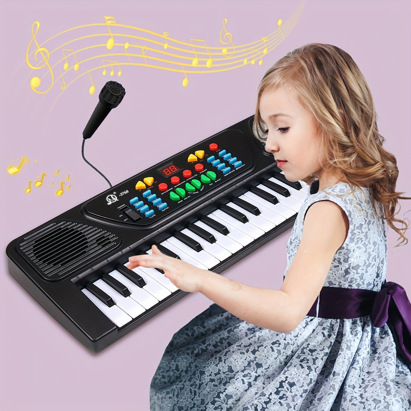 The perfect musical gift for teens - a portable 37 key electronic piano keyboard designed for beginners. Complete with a microphone, this educational music toy is ideal for Halloween, Christmas, birthdays, and beyond.