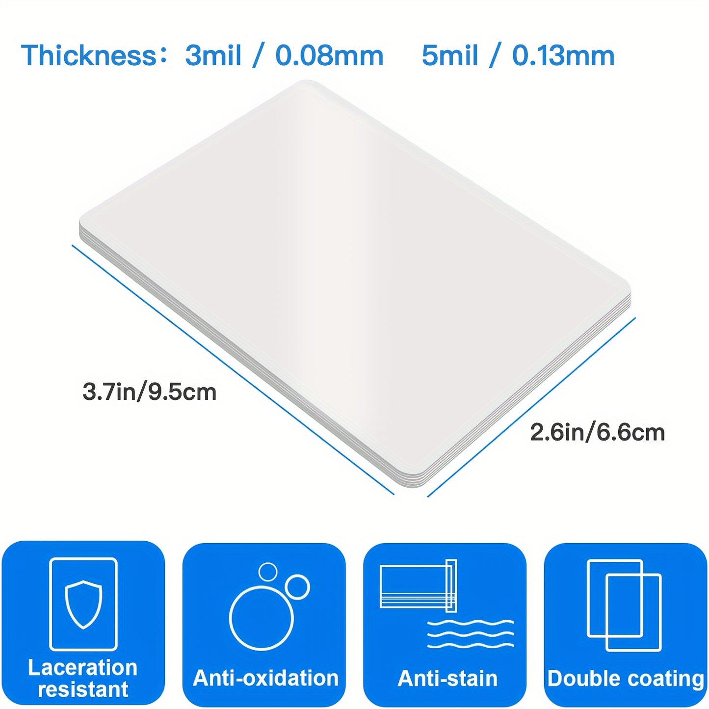 100/200 шт. термозащитные ламинирующие пакеты 3/5 мил, 2,6 x 3,7 дюйма, прозрачные пластиковые листы для визиток, фотографий и заметок, подходят для всех ламинирующих машин.
