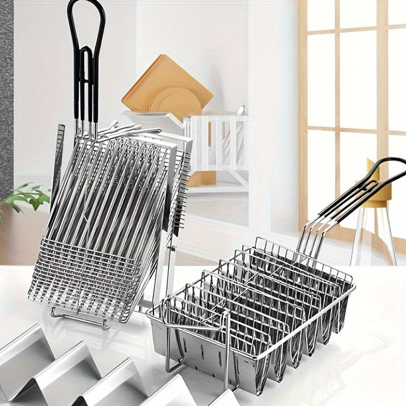 Taco lovers rejoice with the 8-slot stainless steel fryer basket specially designed for crispy shells. Fry multiple tortillas at once for a delicious batch of tacos.