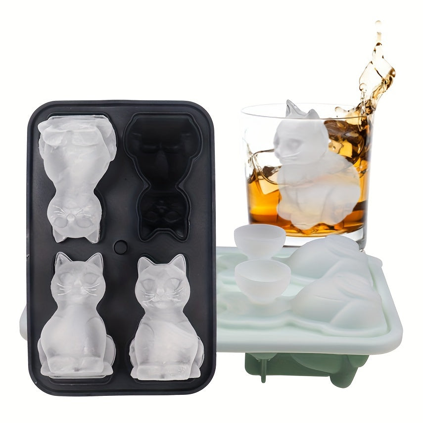 One silicone cat ice cube tray that can also be used as a chocolate mold, pudding mold, jelly mold, and candy mold. Great for making whiskey ice cubes, cocktails, and other frozen treats. Essential for any kitchen or apartment, perfect for parties and