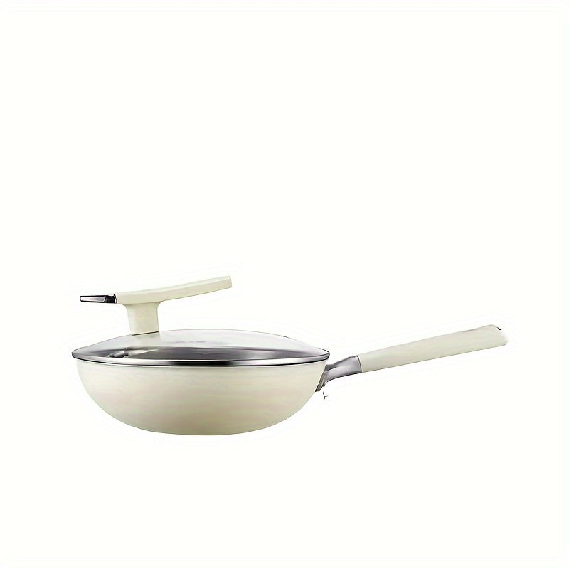 Non-Stick Skillet with Titanium Ceramic Coating by COOKER KING, Dishwasher Safe, Suitable for Gas Stoves, Ergonomic Handle, Uncoated, Available in 30/32CMsizes.