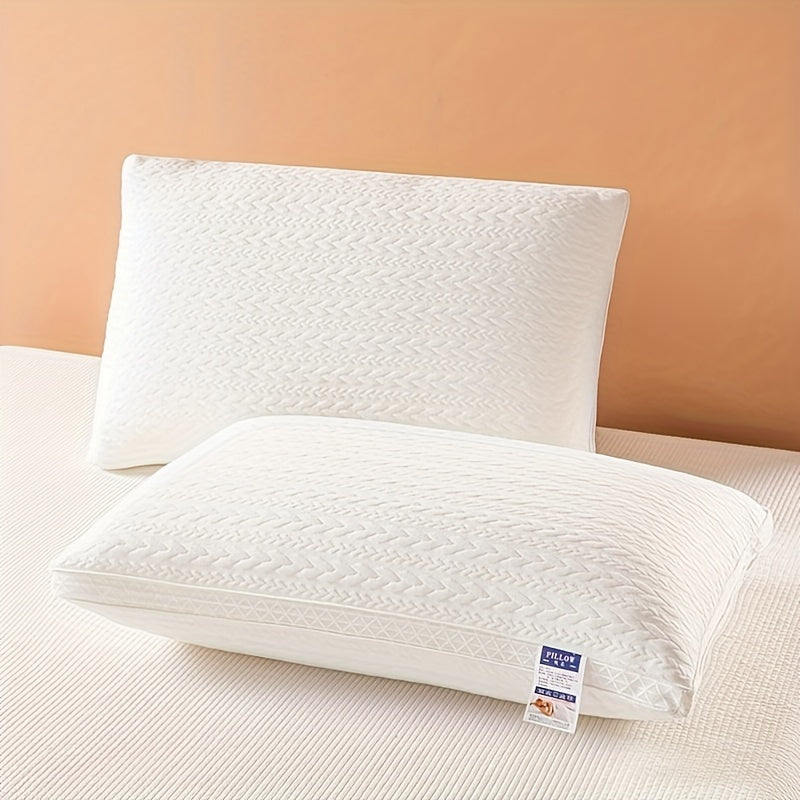 Comfortable and supportive bed pillow with net edge and wheat ear grid design for neck and shoulder support - ideal for guest rooms and home decor.