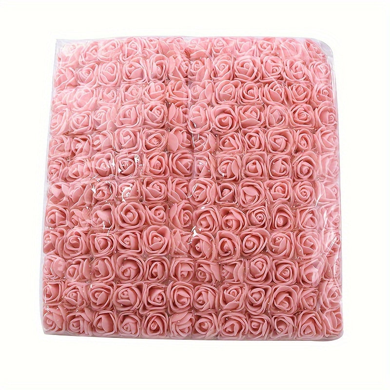 144 Mini foam roses, 2cm in size, ideal for DIY wedding bouquets, scrapbooking, and home decor. Perfect for holidays and Mother's Day.