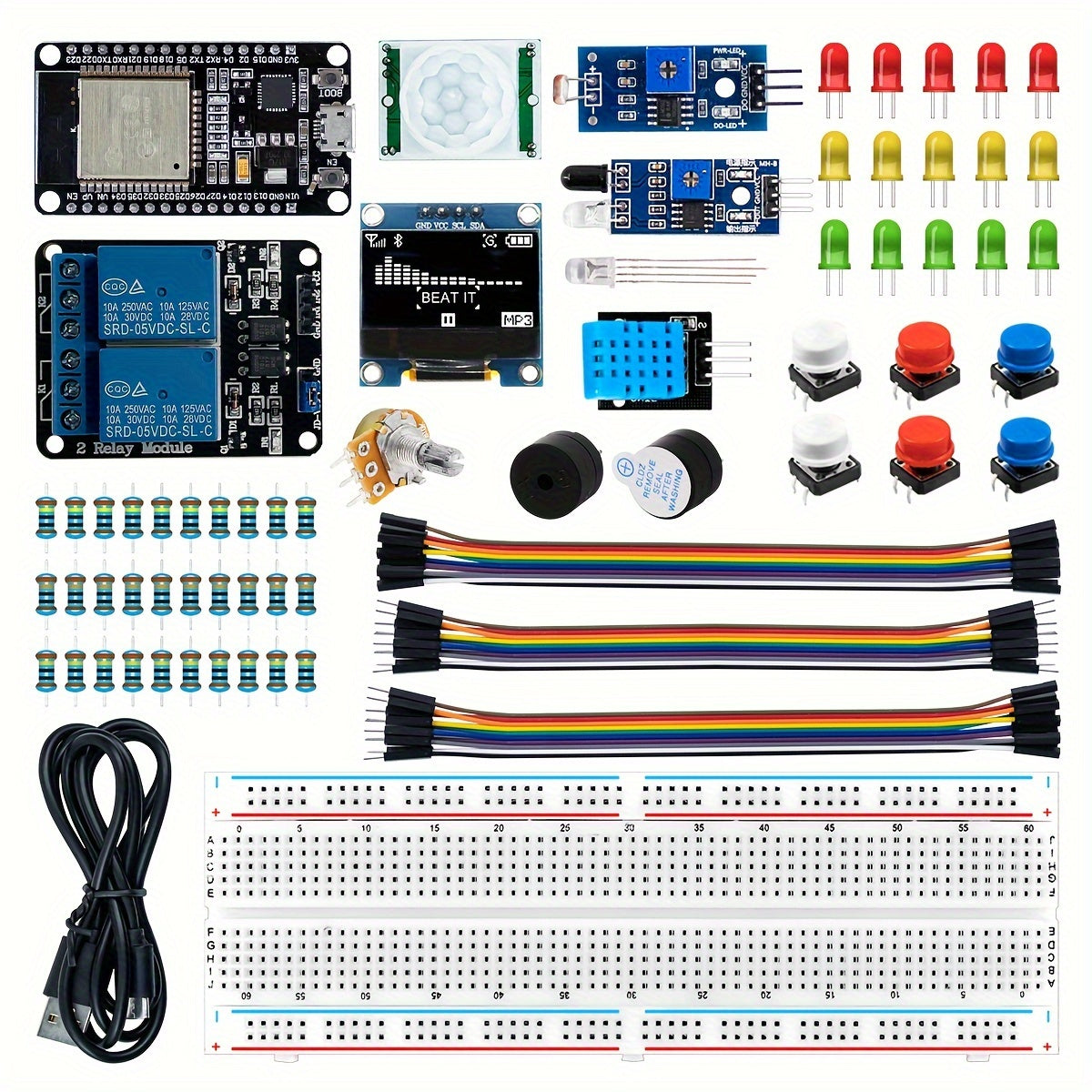 LAFVIN Базовый стартовый комплект для платы разработки ESP32 IOT с учебником по программированию для обучения проектам.