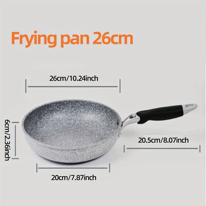 26.01cm Maifan Stone Skillet with Non-Stick Coating - Multipurpose Aluminum Alloy Frying Pan for Gas, Induction, and Electric Stoves - Long-Lasting and Easy to Clean Cookware for Cooking Steak, Soups, and More in your Kitchen