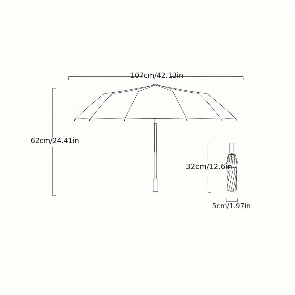 Компактный автоматический зонт на 1 предмет, 60 спиц для усиления. Ветроустойчивый и защищающий от УФ-излучения, прочный для мужчин и женщин. Стильная ручка в бежевом, зеленом, синем, красном цветах. Готов к дождю или солнцу.