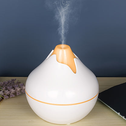 USB powered humidifier with aromatherapy, quiet operation, wood grain design, suitable for home and office.